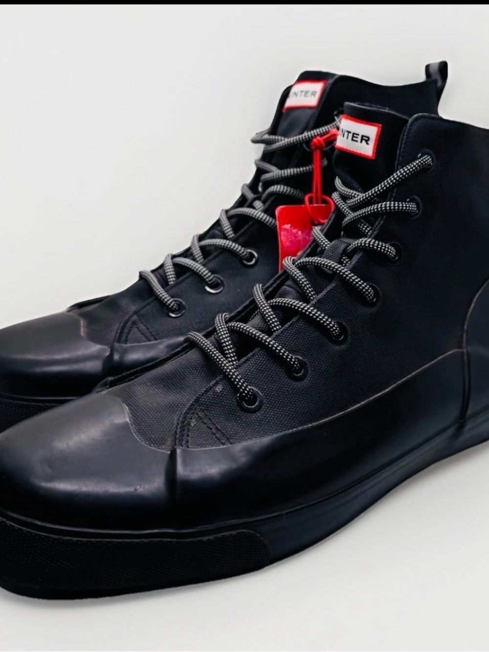 Hunter High Top Sneakers Black Mens 13 Womens 15 Waterproof Rubber Toe NWT